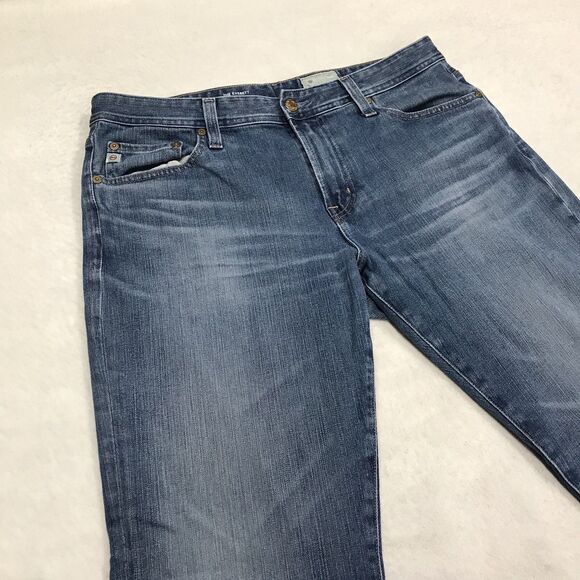 AG ADRIANO GOLDSCHMIED Everett Jeans Men 33R(33x30) Light Wash Whisker Denim - Picture 6 of 16